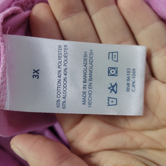 NWT Caribbean Joe 3x pink pineapple print shirt - Picture 7 of 8